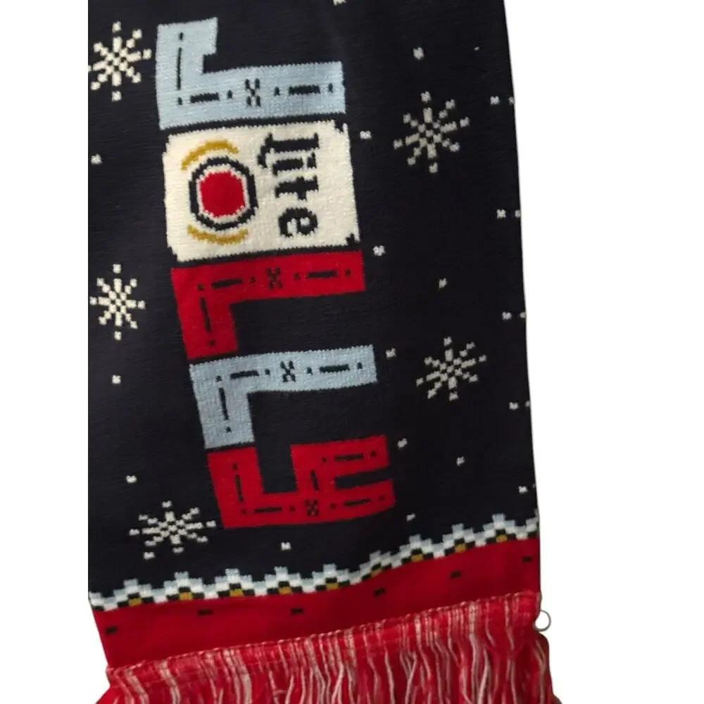 Miller Lite Beer‎ Holly Jolly Winter Scarf Ugly 2020 Christmas Holiday Party